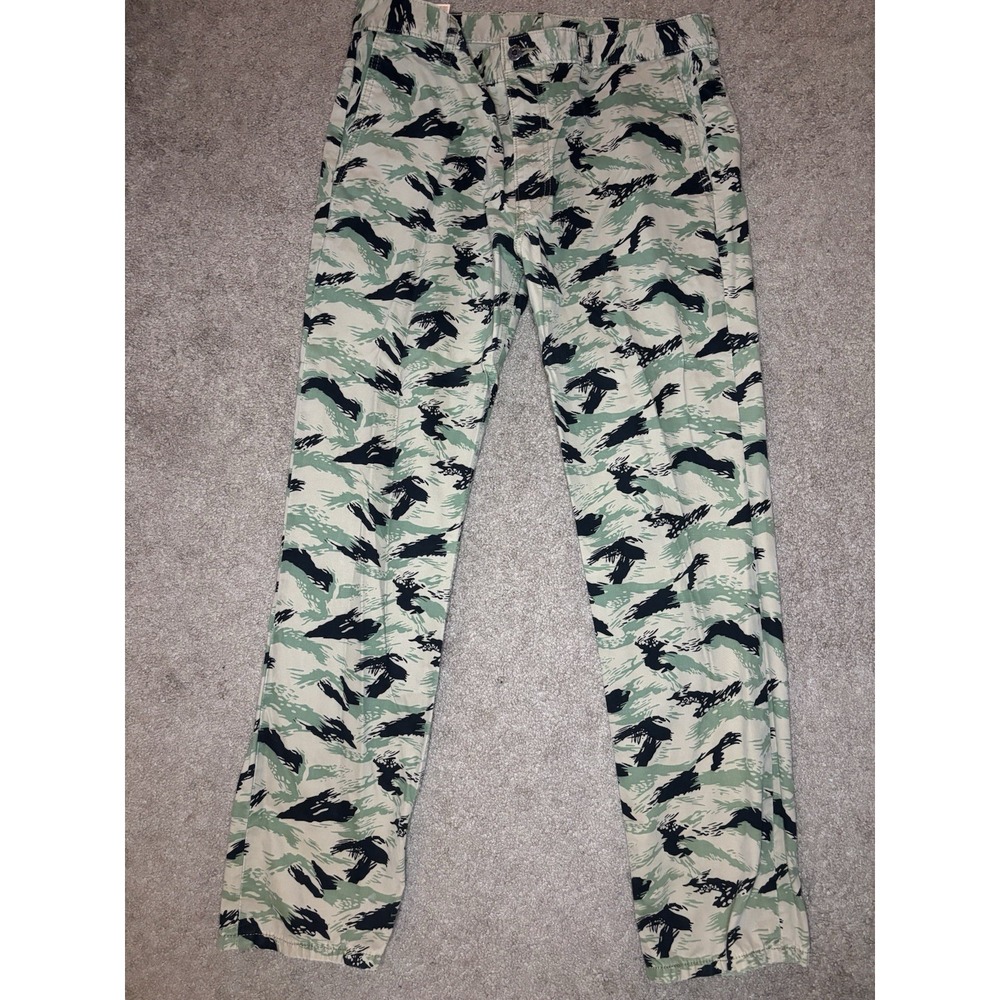 Levi's 511 Tiger Stripe Camouflage Chino Pants Men's 36x32 100% Cotton Vintage